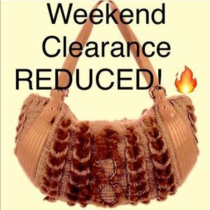 NEW SALVATORE FERRAGAMO BALENA MINK LEATHER HOBO HANDBAG